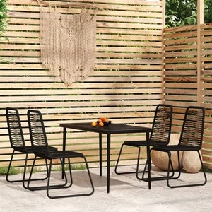 Patio Dining Set Outdoor Dining Set Garden Table and Chair Set Black vidaXL - Picture 1 of 50