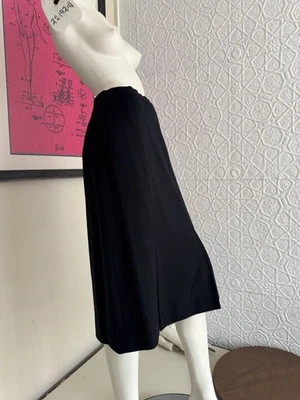 Falda lápiz negra de los años 80-retro vamp vintage-mediana-pequeña/mediana-lana-rockabilly Foto 1 de 4