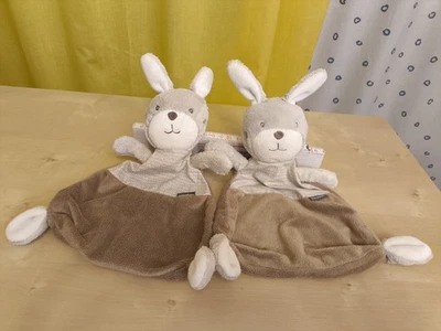 2x Schmusetuch Babydream Hase 🐰 braun grau beige Rossmann Kuscheltuch Schnuffel - Bild 1 von 4