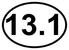 Naklejka półmaratonowa - winyl - odblaskowa owalna kalkomania - 8,9cm x 12,1cm