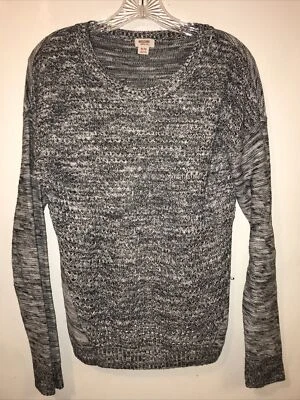 Suéter Mossimo Para Mujer XL Gris Ojo Espaciado Largo Slv Espalda Crochet Tejido Abierto Frontal Foto 1 de 4