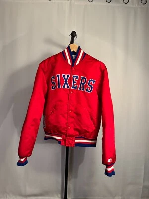 Chaqueta De Colección Años 80 Philadelphia 76ers Starter Satén Mediana Hecha en EE. UU. Foto 1 de 4