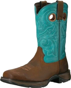 NIB - Durango LADY REBEL DWRD022 Steel Toe Western Turquoise Work Boots - 8M - Picture 1 of 7