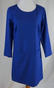 Vestido recto drapeado azul con bolsillos talla 0 de fábrica J Crew  - Imagen 1 de 5