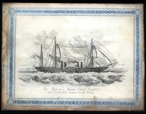 1845 HMS TERRIBLE vapor de guerra más grande del mundo, tarjeta de recuerdo grabada - Imagen 1 de 1