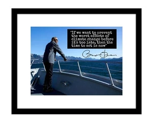 Barack Obama 8x10 Signed photo print Climate Change Quote autographed on boat - Picture 1 of 2