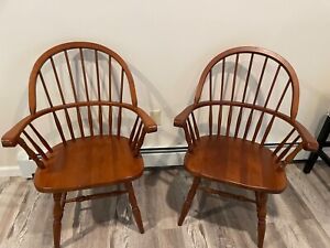 Pair Maple Windsor Chairs