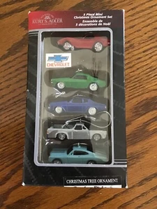 Kurt Adler Chevrolet 5 Piece Mini Car Ornaments. Corvette, Chevelle, Camero. - Picture 1 of 5