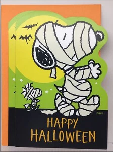 2 Hallmark Peanuts Happy Halloween Snoopy Woodstock Cards 8” x 5.5” For Kids - Picture 1 of 2
