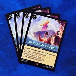 4x And Then Along Came Zeus JUEGO Lorcana Disney 48 Set 5 Cielos Brillantes - Imagen 1 de 3