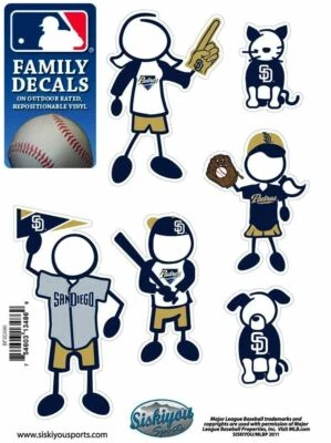 San Diego Padres Outdoor Rated Vinyl Family Decals MLB Licensed Baseball - Image 1 of 3