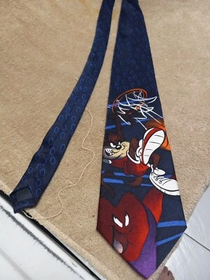 Corbata para hombre Looney Tunes 100 % seda 1997 dibujos animados Taz baloncesto Foto 1 de 4