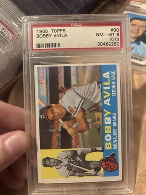 1960 Topps - Bobby Avila #90 PSA 8 casi nuevo-como nuevo Milwaukee Braves Legend De colección Salón de la fama MLB Foto 1 de 3