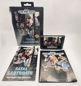 Fatal Labyrinth (Sega Genesis, 1990) completo en caja original con manual y póster - Imagen 1 de 9