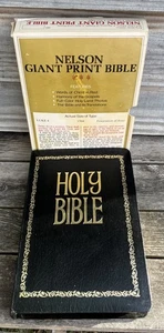 Vintage 1973 Nelson Giant Print Leatherflex Bible KJV Red Letter Gold Edges USA - Bild 1 von 13