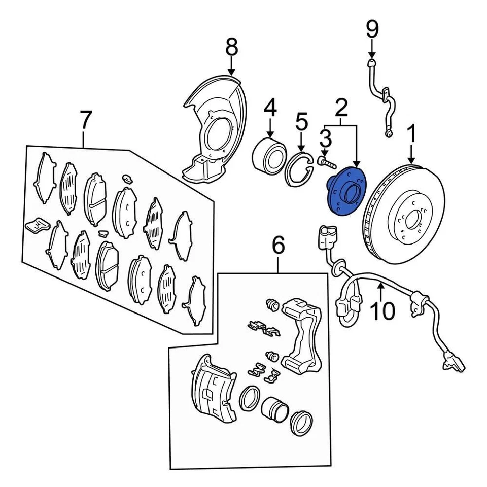 For Honda Odyssey 2005-2010 Honda 44600SHJA00 Front Wheel Hub Foto 1 de 1
