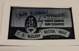 T.R. McElroy morse code restoration label. - Picture 1 of 1