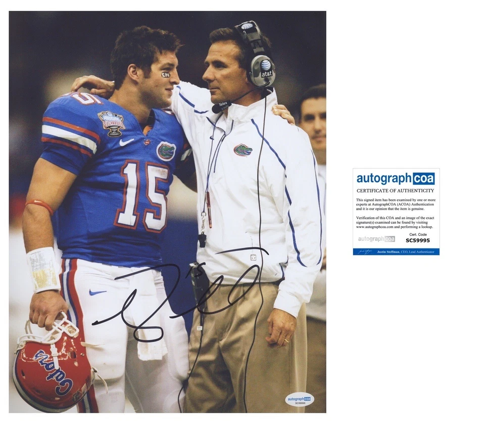 Foto firmada por Tim Tebow 'Florida Gators' 11x14 ganador Heisman campeón nacional ACOA Foto 1 de 1