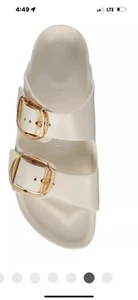 Size 9 BIRKENSTOCK Arizona Essentials Big Buckle Women's Slide Off White - Picture 1 of 6