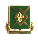 Green Equality and Justice Unit Crest Pin Gold Tone Lapel Enamel S-38