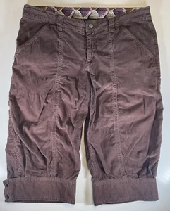 Pantalones capri de pana ATHLETA para mujer talla 12 bolsillos marrones cómodos - Imagen 1 de 15