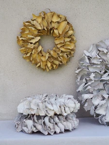 Corona corona decorativa corona de puerta corona natural corona de pared decoración de puerta coco 25 cm amarillo - Imagen 1 de 5