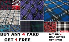 Premium Tartan Woven Plaid check Poly-Viscose Dress-Making Fabric Polyviscose