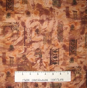 Travel Fabric - Antiquity Column Building Architecture Brown Northcott OOP YARD - Picture 1 of 1