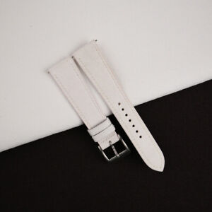 Pearl White Alcantara Leather Watch Strap Band 18mm 20mm 22mm