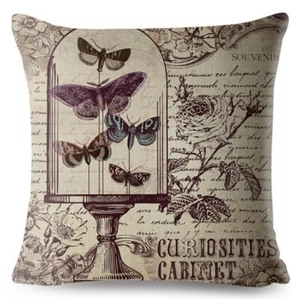 Taie d'oreiller housse de  coussin  retro vintage en lin  45x45 cm  - Imagen 1 de 3