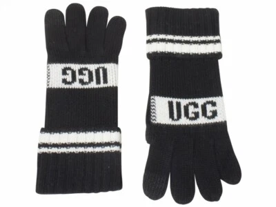 Guantes de punto para mujer Ugg logotipo gráfico con tacto negros (talla única para la mayoría) 20169 Foto 1 de 2