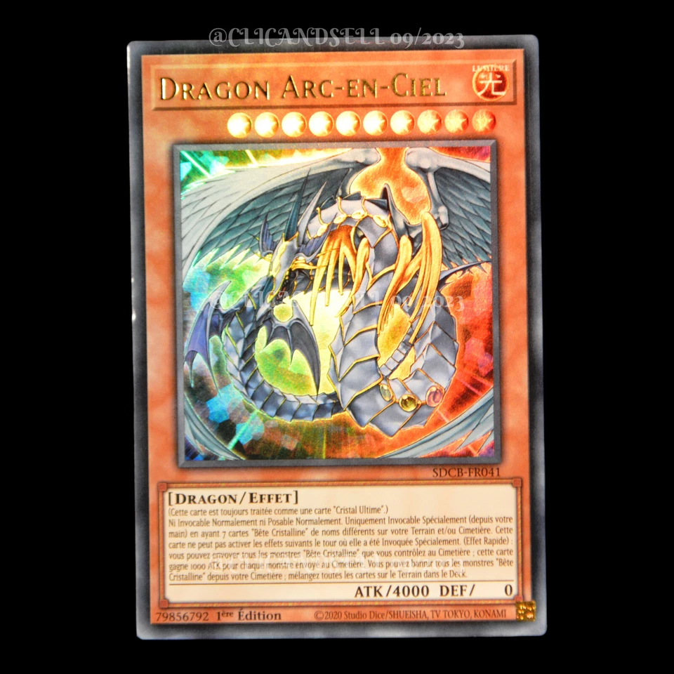 carte YU-GI-OH SDCB-FR041 Dragon Arc-en-Ciel UR - Photo 1/1