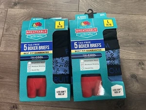 10 Pairs Fruit of the Loom Boxer Briefs Size Large 14-16 New - Picture 1 of 5