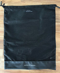 Lufthansa PORSCHE DESIGN Klasa biznes Ekskluzywna czarna torba z siatki sznurkowej 16x11"