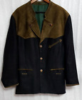 Steinbock Rare Tyrol Austria Trachten Loden Blazer Leather/Linen Jacket Us46/Xxl