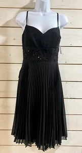 Neu mit Etikett Ann Taylor schwarz Cocktailkleid Perlen formell Größe 10 plissiert Akkordeon SCHÖN - Bild 1 von 4