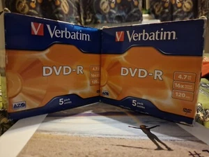 Verbatim DVD-R, 4,7 Go, 16x - Étui à bijoux de marque, lot de 5 - X2 (10x) - Photo 1/9