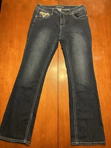 Grace in LA JEANS Embellished Pockets SZ 12 Bedazzled Dark Blue - Picture 1 of 9