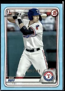 2020 Bowman #BP-33 Sam Huff 091/499 1st Prospects Sky Blue Texas Rangers - Picture 1 of 2