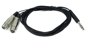 SYSTEM-S Audio Y Kabel 3 m AUX 6,35 mm TRS Stecker zu 2x XLR 3 polig Buchse - Afbeelding 1 van 4
