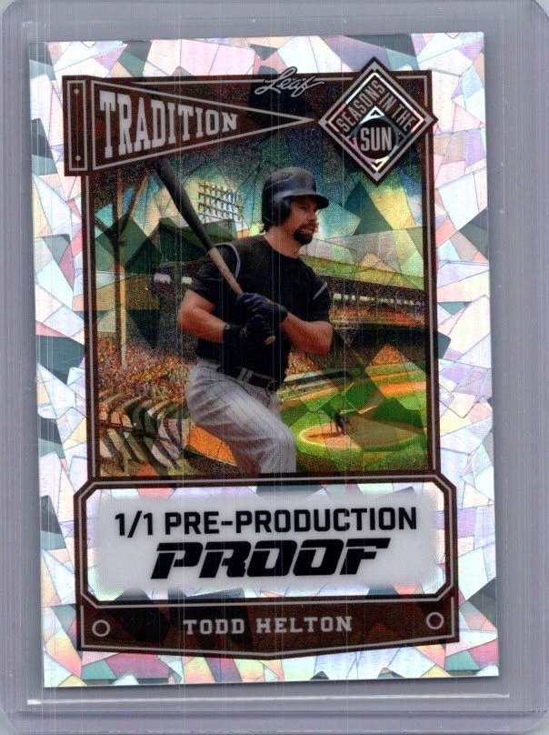 Béisbol Todd Helton 2025 hoja metálica 1/1 prueba de preproducción Foto 1 de 1