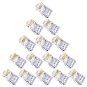 100 PCS Kristallkopfgelenk Netzwerkstecker Für Standardkabel Volldraht - Afbeelding 1 van 12