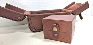 Wolf Designs Leder Reise Schmuckkästchen Doppeldeckel Vintage EUC - Bild 1 von 23