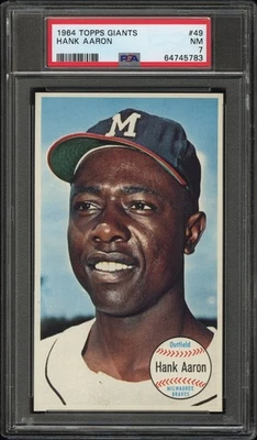 1964 Topps Giants Hank Aaron #49 PSA 7 - Image 1 of 2