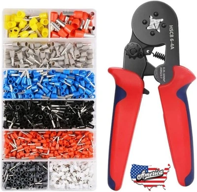 1200 ШТ. Разъемы Шнур Провод Обжимной Кабель Штифт Конец Шнурок Клеммы Комплект - Изображение 1 из 4