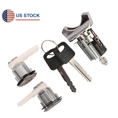 Ignition Key Switch Door Lock Cylinder Set For Ford Bronco E F Series 1992-1995 - Image 1 of 4
