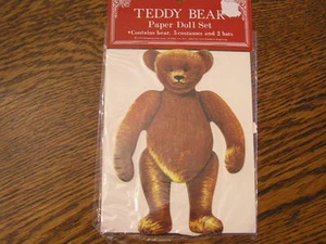 Merrimack 1979 Teddybär Papierpuppe Set ~ ~ 5,5 Zoll Bär ~ 5 Kostüme ~ 2 Hüte ~ ~ Neu! - Bild 1 von 4