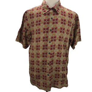 AXIST XL Multicolor Floral Linen Button-Up Short Sleeve Casual Men's Shirt - Picture 1 of 7
