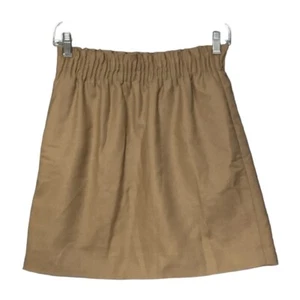 J Crew Womens Brown Wool Blend Mini Skirt Size 0 Lined Pockets Elastic Waist - Picture 1 of 5