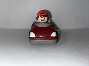 Fisher Price Little People Wheelies Race Car Vehicle Red Hat Mustache - Picture 1 of 6